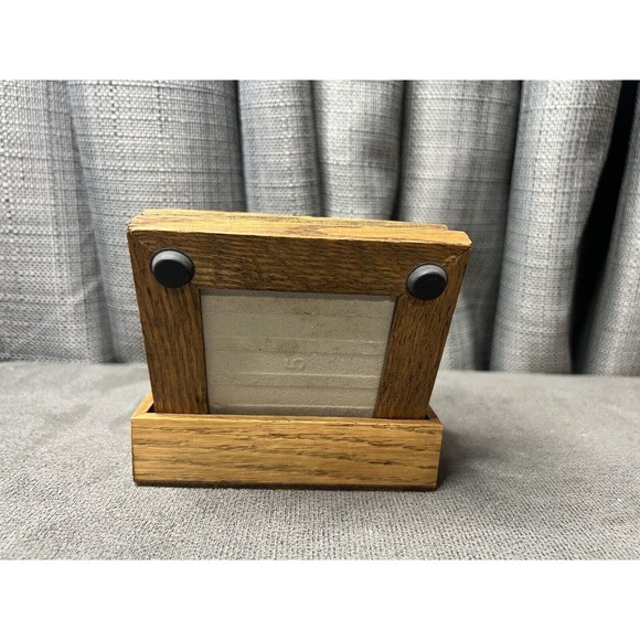 Cat Ceramic Wood Framed Tile Derick Bown Artist Signed Coasters Lot Of 4 - Picture 6 of 9